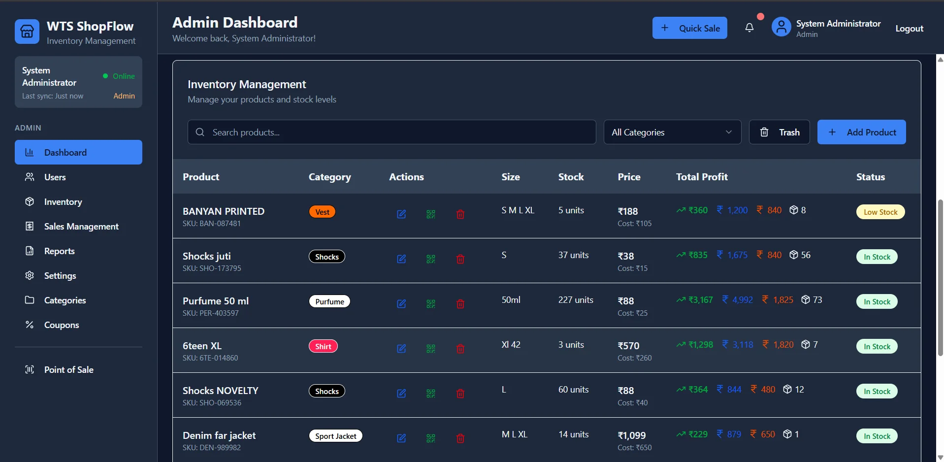 ClothInv - Garment POS & Inventory ERP Preview